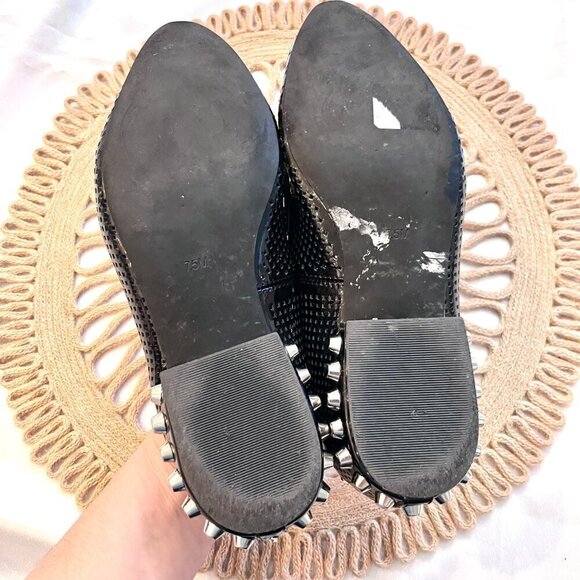 Jeffrey Campbell Barnett Black Loafers Patent Pointed Toe Size 7.5 - Picture 7 of 9